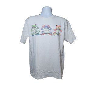 Vintage Royce McClure Frog Hear See Speak No Evil Awesome Color Graphic T 19x26